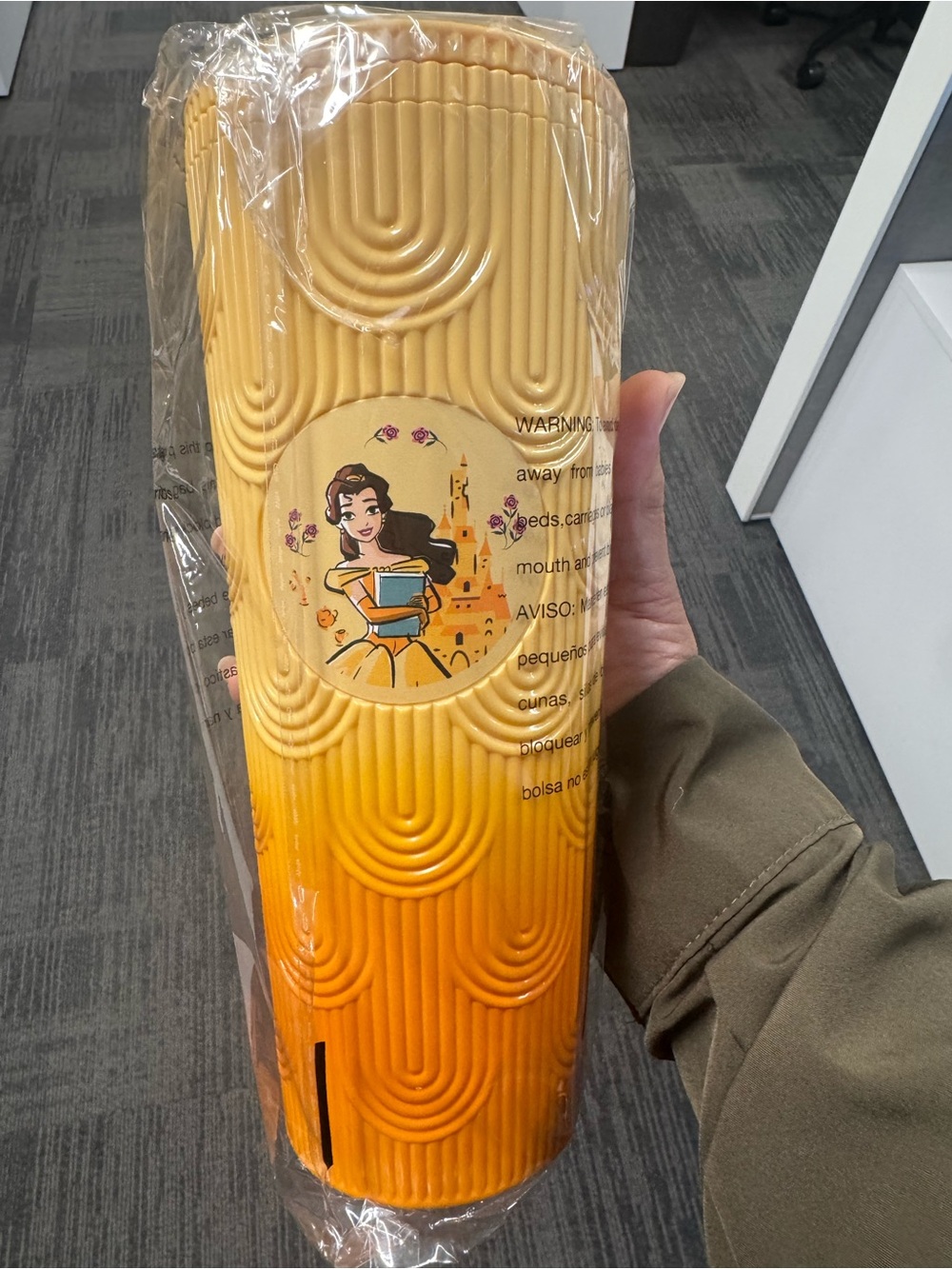 Disney Belle Yellow-Orange Plastic Tumbler